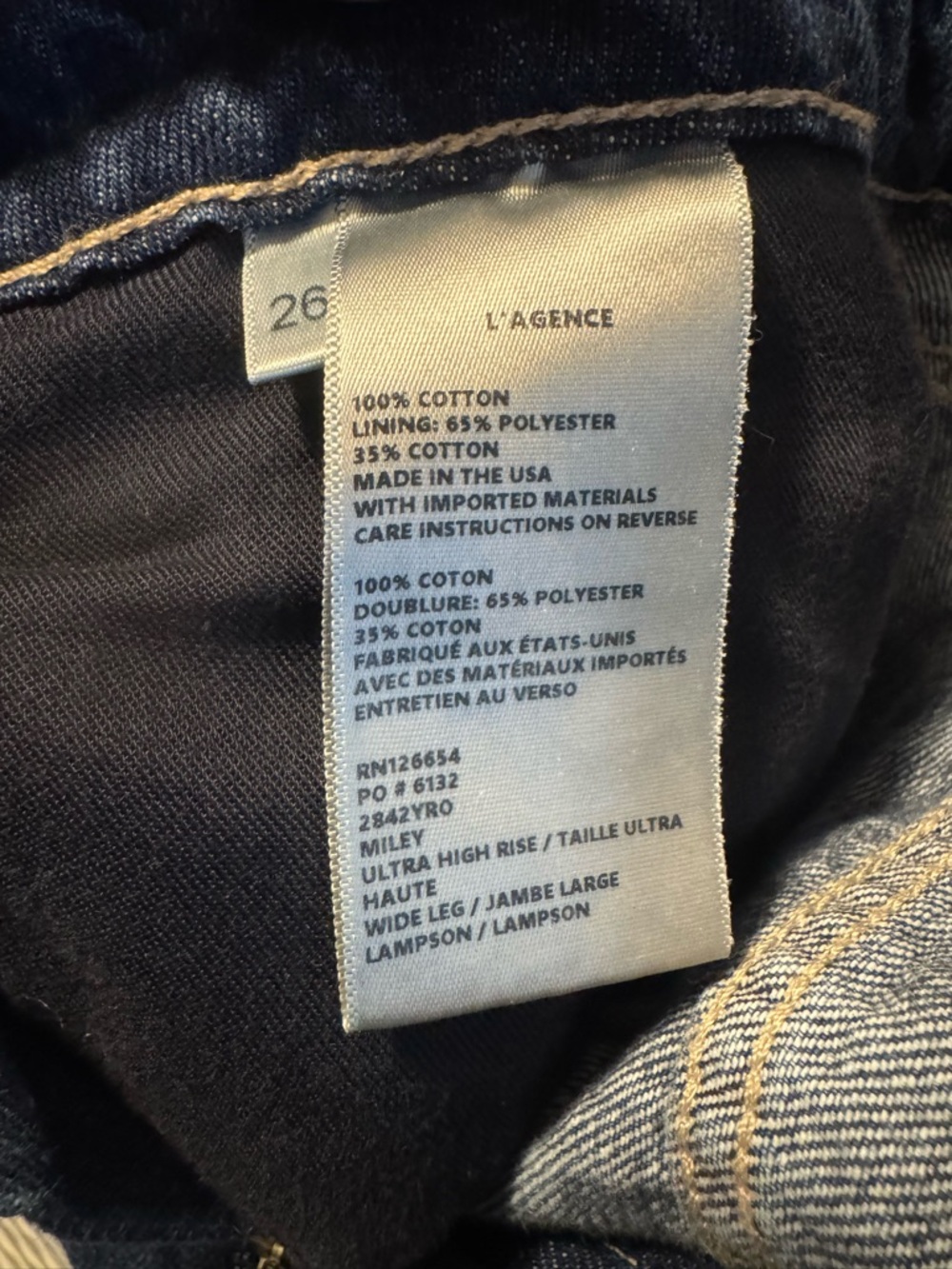 NWT 🌸 L'AGENCE Ultra-High Rise Wide-Leg Denim Jeans - Picture 8 of 9